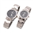 Stylish Stainless Steel Quartz Couple Watches with Round Dial & Second Scale Table (Black) 