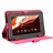 Durable PU Protective Case Cover Skin with Magnetic Closure for 7-inch Tablet PC (Rosy) 
