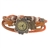 Retro Style Butterfly Pendant Decor Bracelet Women's Quartz Wrist Watch with Round Dial (Orange)