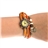 Retro Style Butterfly Pendant Decor Bracelet Women's Quartz Wrist Watch with Round Dial (Orange)