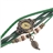Retro Style Leaf Pendant Decor Bracelet Round Dial Women's Quartz Wrist Watch (Green)