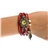 Retro Style Leaf Pendant Decor Bracelet Round Dial Women's Quartz Wrist Watch (Red)