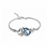 Fashion 14K Gold Plated Crystal Bracelet Bangle for Women (Sea Blue)