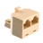 RJ45 8-pin 1 Male to 2 Female Ethernet Network Cable Extension Coupler Connector (Beige)