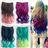 Cool One-piece 2-Color Gradient Long Curly Wavy Clip-on Magic Wig Synthetic Hair Hairpiece (Black+Pink)