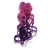 Cool One-piece 2-Color Gradient Long Curly Wavy Clip-on Magic Wig Synthetic Hair Hairpiece (Rosy+Dark Purple)