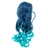 Cool One-piece 2-Color Gradient Long Curly Wavy Clip-on Magic Wig Synthetic Hairpiece (Lake Blue+Peacock Blue)