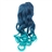 Cool One-piece 2-Color Gradient Long Curly Wavy Clip-on Magic Wig Synthetic Hairpiece (Lake Blue+Peacock Blue)
