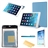 4-in-1 Ultra-thin Folding PU Protective Folio Flip Case Cover Stand with Semi-transparent Back Cover Set for iPad Air 2 /iPad 6 (Sky-blue)
