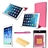 4-in-1 Ultra-thin Small Diamond Pattern Folding PU Protective Folio Flip Case Cover Stand Set for iPad Air 2 /iPad 6 (Rosy)