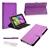 3-in-1 Universal Folding PU Flip Case Cover Stand Set for 7-inch Tablet PC (Purple)