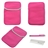 3-in-1 Universal Soft Neoprene Pouch Bag & Stylus Pen & Cleaning Cloth Set for 7-inch Tablet PC (Rosy)