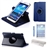 4-in-1 360-degree Rotating Stand Smart PU Flip Case Cover Set for Samsung Galaxy Tab 3 8.0 T310/T311/T315 (Blue)