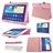 4-in-1 Litchi Texture Smart PU Flip Case Cover Stand Set for Samsung Galaxy Tab 3 10.1 P5200/P5210 (Pink)