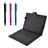10.1-inch Tablet PC 80-keys USB Keyboard PU Protective Case with 3 Capacitive Touch Stylus Pens 