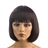NUOLUX 6367 12-Inch Fashion Women’s Girls Short Straight High Temperature Fiber Synthetic Hair Wig Hair Piece with Flat Bangs /Built-in Adjustable Hair Cap (Dark Brown)