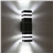 5W Wall Pack Light Rectangle Shaped LED Wall Lamp White Light with Double-Head (Black)