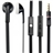 Gorsun GS-705 Flat Noodle Style 3.5mm-plug Wired Stereo Mobile Earphones with MIC for iPhone /iPad /iPod /Nokia (Black)