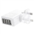 Portable 5V 2.1A 4-port USB AC Power Adapter Travel Wall Charger with Detachable UK Plug for iPad /iPhone /Cellphones /Tablets (White)