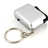 Hand winding Mini Keychain 2 LED Flashlight (Silver)