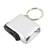 Hand winding Mini Keychain 2 LED Flashlight (Silver)