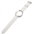Fashion Rhinestones Decorated Round Case Soft Silicone Band Women's Quartz Wrist Watch (White)