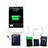 Solar /USB Powered 400mAh Emergent External Battery /Portable Power Source Charger with Keychain for iPhone (Black)