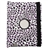 360 Degree Rotating Stand Leopard Pattern Protective PU Leather Case Cover with Sleep Function for The new iPad (Purple)