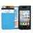 Left-right Open Protective PU Case Cover with Card Holder for iPhone 4 /iPhone 4S (Blue) 