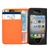 Left-right Open Protective PU Case Cover with Card Holder for iPhone 4 /iPhone 4S (Orange) 