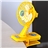 USB /3 * AA Powered Mini Clip Fan with Oscillating Head (Yellow)