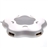 Lovely Starfish Shaped High-speed 4-port USB 2.0 Hub with Color-changing Light for PC Laptop Notebook (White & Grey)