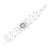 Vogue Flower Pattern Rhinestones Bracelet Style Women's Quartz Wrist Watch with Round Dial (Silver) 