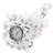 Vogue Flower Pattern Rhinestones Bracelet Style Women's Quartz Wrist Watch with Round Dial (Silver) 