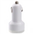 Dual USB Output Mini Car Charger Adapter for iPad /iPhone /iPod (White)