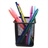 Practical Square Shaped Metal Mesh Pen Holder Pen Pencil Container (Black)