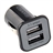 USAMS Dual-USB Outputs Mini Car Charger Adapter for iPad /iPhone /iPod (Black) 