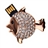 1G U Disk Goldfish Shape USB Flash Memory Drive with Rhinestone