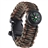 3-in-1 Multifunctional Parachute Cord Survival Bracelet with Compass & Whistle for Outdoor Activities (Army Green)