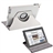 360 Degree Rotating Crocodile Pattern PU Leather Case Cover with Stand for The new iPad (White)