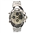 B-330 Multifunctional Waterproof Stainless Steel Sports Wrist Watch with White Round Dial & Hexagon Mirror  