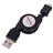 Cell Phone USB Car Charger Adapter with 70cm Length Retractable USB to Mini USB Cable (Black)