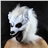 Eco-friendly Latex Wolf Head Mask for Balls Parties All Saints' Day Bear Bar Decoration (White)