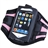 Mesh Style Sports Adjustable Holder Armband for iPhone 4 iPhone 4S (Black & Pink)