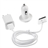Mini 3-in-1 US Plug AC Adapter with Car Charger & USB Cable for iPhone /iPod (White) 