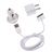 Mini 3-in-1 US Plug AC Adapter with Car Charger & USB Cable for iPhone /iPod (White) 