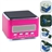 Mini Multifunctional Speaker with Radio & LED Flashlight & TF Card /USB Slot & 3.5 Audio Jack (Pink)