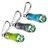 Mini Type 5-LED Flashlight Torch with Mountaineering Buckle - 3 pcs/set (Blue & Green & Grey)