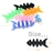 Portable Fish-bone Shaped Silicone Rubber Earphone Cord Winder - 5pcs/set (Black & Blue & Green & Orange & Pink)