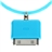 Stylish 40CM Dock Connected Silicone Neck Strap for iPod /iPhone (Blue)